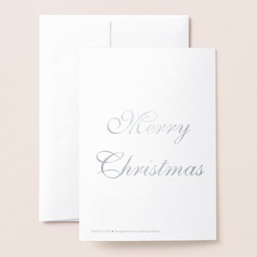 Santa Christmas Tree Silver Foil Kaart (Met envelop)
