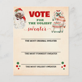 Santa Christmas Ugly Sweater Stemmende Kaart