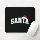 Santa Christmas Varsity Text With Hat Family Xmas Muismat (Met muis)