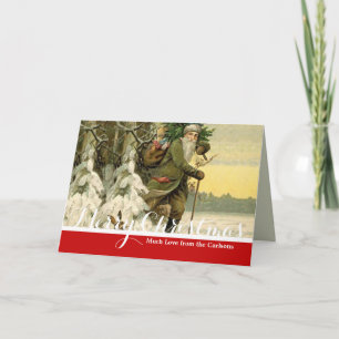  Santa Christmas Victoriaans vakantie Bedankkaart