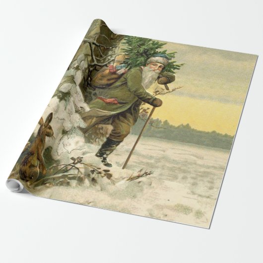  Santa Christmas Victoriaans vakantie Cadeaupapier (Uitgerold)
