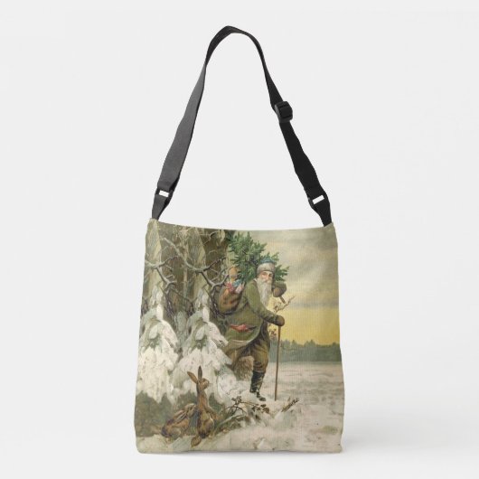  Santa Christmas Victoriaans vakantie Crossbody Tas (Achterkant)