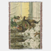  Santa Christmas Victoriaans vakantie Deken (Voorkant Verticaal)