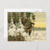 Santa Christmas Victoriaans vakantie Feestdagenkaart (Voorkant / Achterkant)