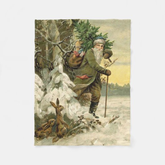  Santa Christmas Victoriaans vakantie Fleece Deken (Voorkant)