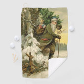  Santa Christmas Victoriaans vakantie Golfhanddoek (Insitu)