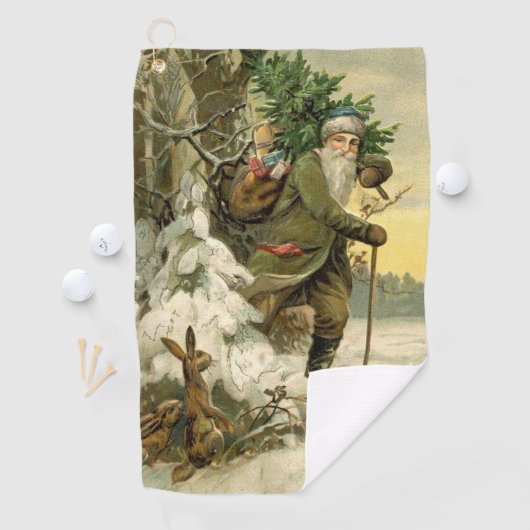  Santa Christmas Victoriaans vakantie Golfhanddoek (Insitu)