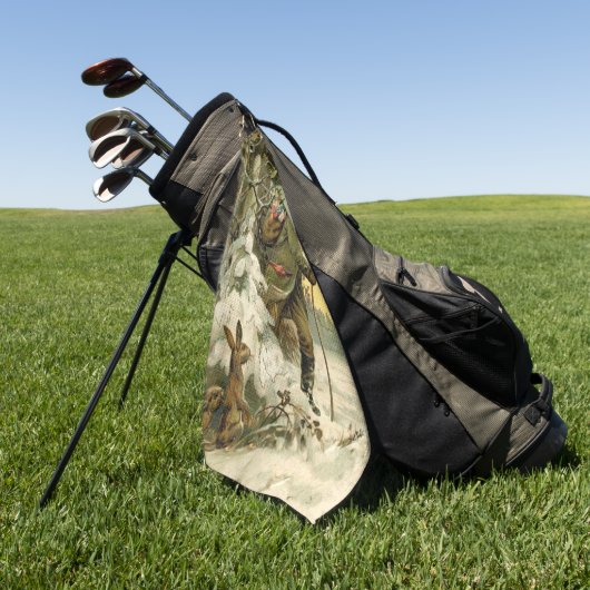  Santa Christmas Victoriaans vakantie Golfhanddoek (Groen)