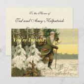 Santa Christmas Victoriaans vakantie Kaart (Voorkant / Achterkant)