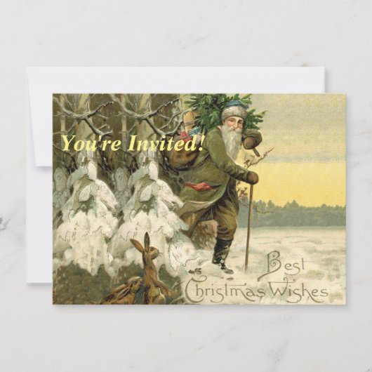 Santa Christmas Victoriaans vakantie Kaart (Voorkant)