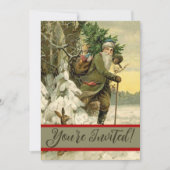  Santa Christmas Victoriaans vakantie Kaart (Voorkant)