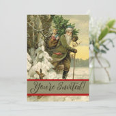  Santa Christmas Victoriaans vakantie Kaart (Staand voorkant)