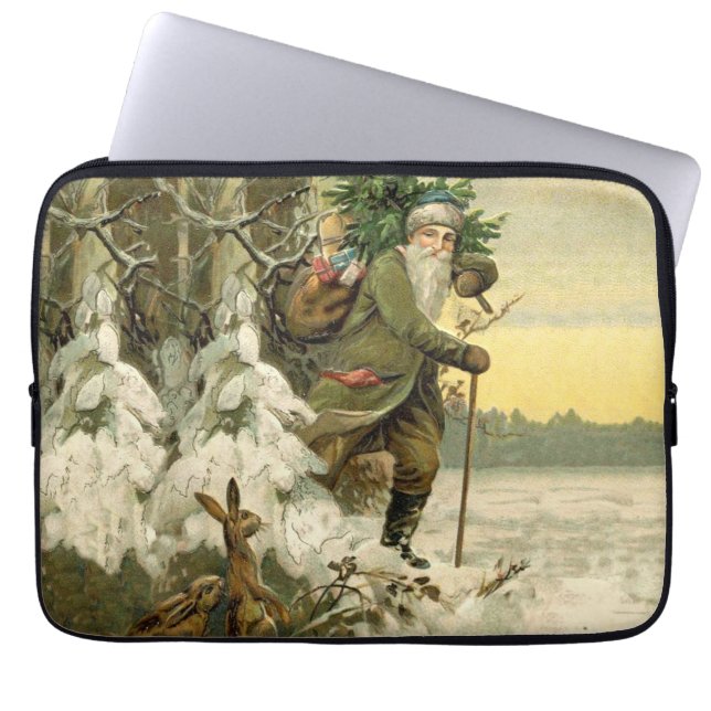  Santa Christmas Victoriaans vakantie Laptop Sleeve (Voorkant)