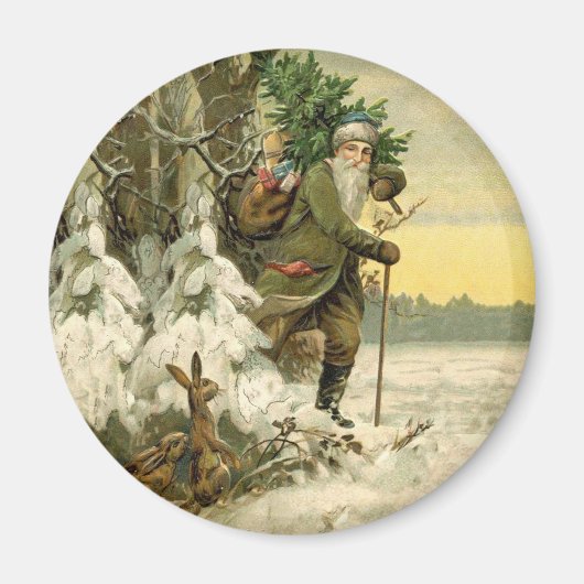 Santa Christmas Victoriaans vakantie Magneet (Voorkant)