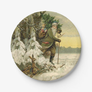  Santa Christmas Victoriaans vakantie Papieren Bordje