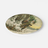  Santa Christmas Victoriaans vakantie Papieren Bordje (Gekanteld)