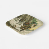  Santa Christmas Victoriaans vakantie Papieren Bordje (Gebogen)