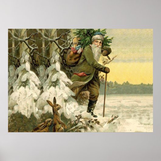  Santa Christmas Victoriaans vakantie Poster (Voorkant)