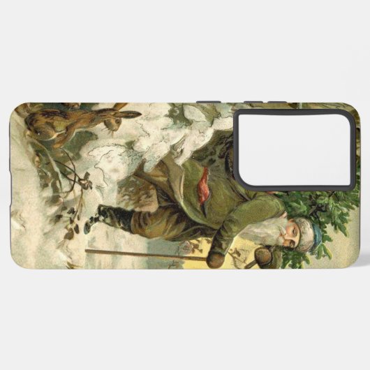  Santa Christmas Victoriaans vakantie Samsung Galaxy Hoesje (Achterkant horizontaal)