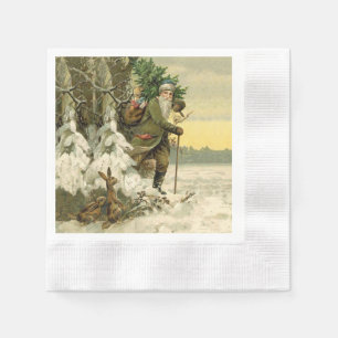Santa Christmas Victoriaans vakantie Servet