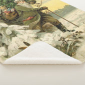 Santa Christmas Victoriaans vakantie Sherpa Deken (3/4)