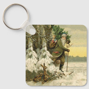 Santa Christmas Victoriaans vakantie Sleutelhanger