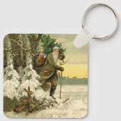  Santa Christmas Victoriaans vakantie Sleutelhanger (Achterkant)