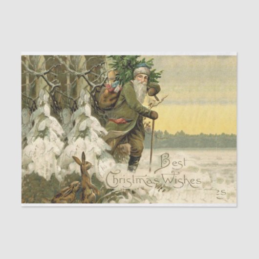  Santa Christmas Victoriaans vakantie Tissuepapier (Voorkant)