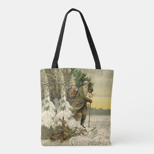  Santa Christmas Victoriaans vakantie Tote Bag (Achterkant)