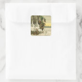 Santa Christmas Victoriaans vakantie Vierkante Sticker (Tas)