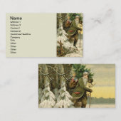  Santa Christmas Victoriaans vakantie Visitekaartje (Voorkant / Achterkant)