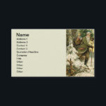 Santa Christmas Victoriaans vakantie Visitekaartje<br><div class="desc">Het is Kerstmis! Voor een zeer ouderwetse vakantie is dit vintage beeld van een Victoriaans briefkaart,  dat de kerstman toont met zijn gloednieuwe kerstboom.</div>