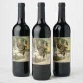  Santa Christmas Victoriaans vakantie Wijn Etiket (Flessen)