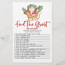 Santa Christmas Vind het gast Baby shower spel Briefpapier