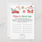 Santa Christmas What's in Santa's Bag Game Feestdagenkaart (Voorkant)