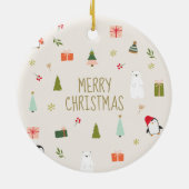 Santa Christmas Wreath Foto Keramisch Ornament (Achterkant)