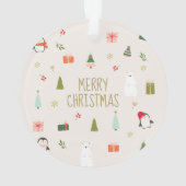 Santa Christmas Wreath Foto Ornament (achterkant)