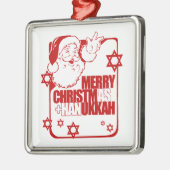 Santa Christmukkah red Metalen Ornament (Links)