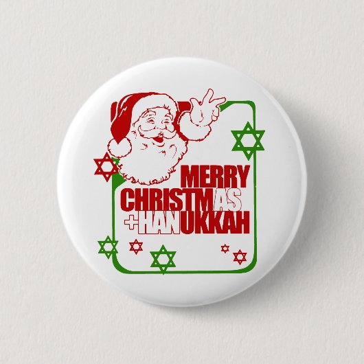 Santa Christmukkah Ronde Button 5,7 Cm (Voorkant)