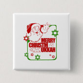 Santa Christmukkah Vierkante Button 5,1 Cm (Voorkant)