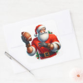 Santa Chucks een Football in de winter Vierkante Sticker (Envelop)