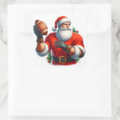 Santa Chucks een Football in de winter Vierkante Sticker (Tas)