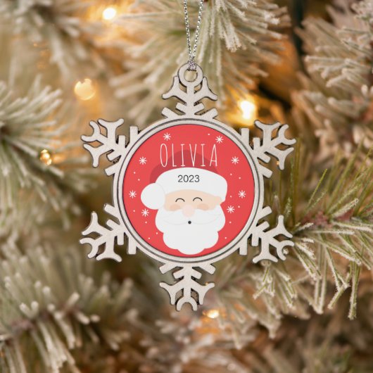 Santa Circle Sneeuwvlok Ornament (Boom)