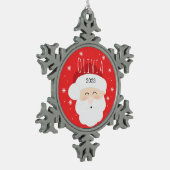 Santa Circle Sneeuwvlok Ornament (Links)