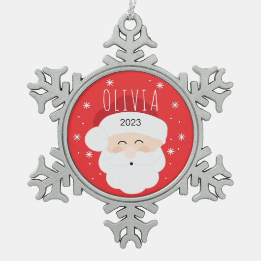 Santa Circle Sneeuwvlok Ornament (Voorkant)
