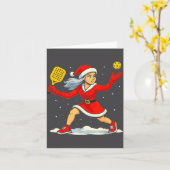 Santa Ckleball Player Christmas Snow Xmas Pajamas  Kaart (Gele Bloem)