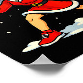 Santa Ckleball Player Christmas Snow Xmas Pajamas  Poster (Hoek)