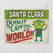 Santa Clara California Robot - Funny  Briefkaart (Voorkant)
