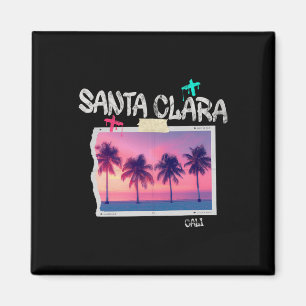 Santa Clara Californië Retro Surfer Vintage Strand Magneet
