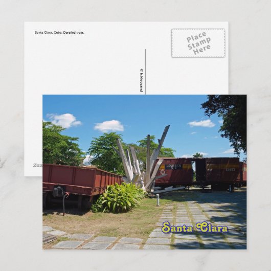 Santa Clara - Cuba. Afgedankte trein 5 Briefkaart (Voorkant / Achterkant)